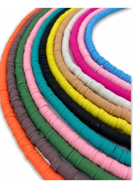12 Adet (8mm) Fimo Boncuk Dizisi (Hamur Boncuk) 12 Renk fırsatları