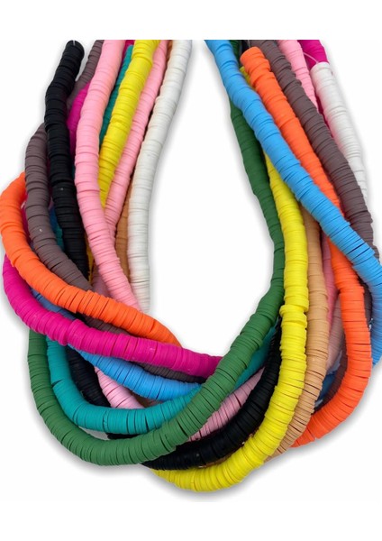12 Adet (8mm) Fimo Boncuk Dizisi (Hamur Boncuk) 12 Renk indirimleri