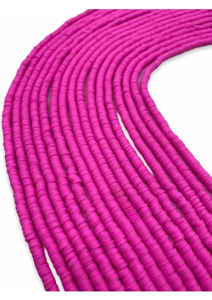 6mm Fuşya,koyu Pembe Renk Polimer Kil Fimo Boncuk DIZISI,40CM Hamur Boncuk Fimo Dizi fiyatları