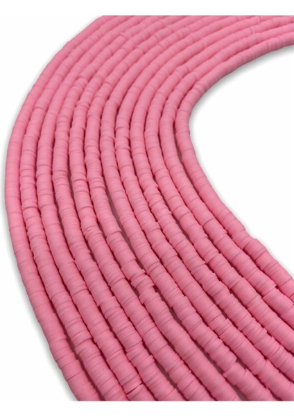 6mm Pembe Renk Polimer Kil Fimo Boncuk DIZISI,40CM Hamur Boncuk Fimo Dizi fiyatları