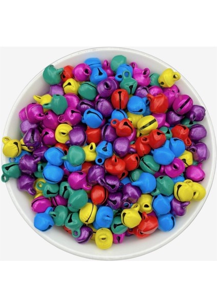 25 Adet 10MM Karışık Renkli Kulplu Zil,çan,çıngırak,metal Amigurumi Zili,takı Aksesuar Yapımı