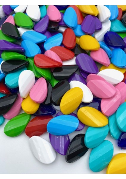 Karışık Renkli Plastik Yassı Cips Model Boncuk (100GR,~35 Adet) fiyatları