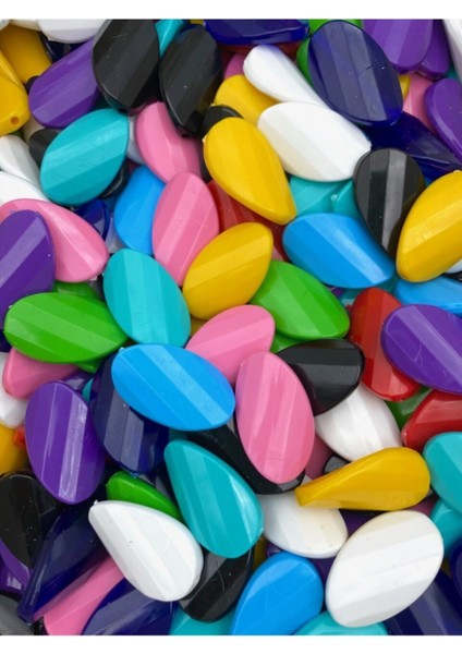 Karışık Renkli Plastik Yassı Cips Model Boncuk (100GR,~35 Adet) modelleri