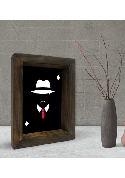 Gift Baba Godfather Tasarımlı Dekoratif Doğal Masif Ahşap Çerçeve 15X20CM-16