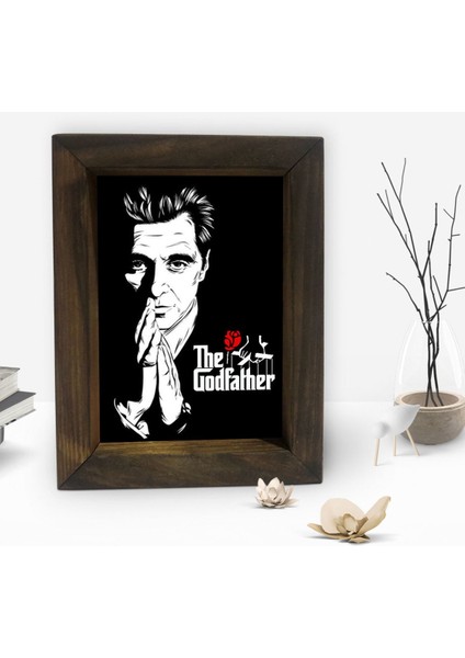 Gift Baba Godfather Tasarımlı Dekoratif Doğal Masif Ahşap Çerçeve 15X20CM-1 fiyatları