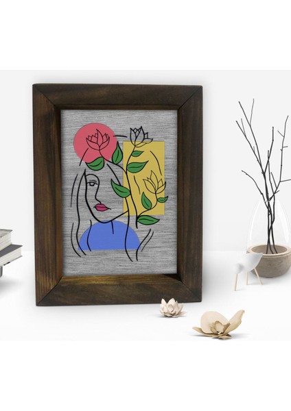 Gift Woman Line Tasarımlı Dekoratif Doğal Masif Ahşap Çerçeve 15X20CM-4 fiyatları