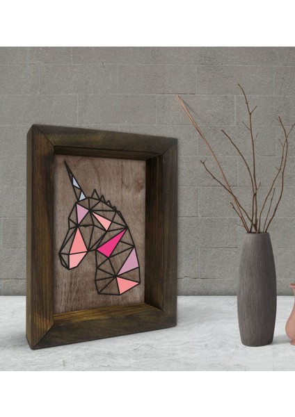 Gift Unicorn Tasarımlı Dekoratif Doğal Masif Ahşap Çerçeve 15X20CM-2