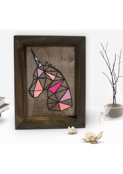 Gift Unicorn Tasarımlı Dekoratif Doğal Masif Ahşap Çerçeve 15X20CM-2 fiyatları