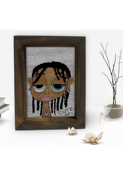 Gift Cute Girl Tasarımlı Dekoratif Doğal Masif Ahşap Çerçeve 15X20CM-1 fiyatları