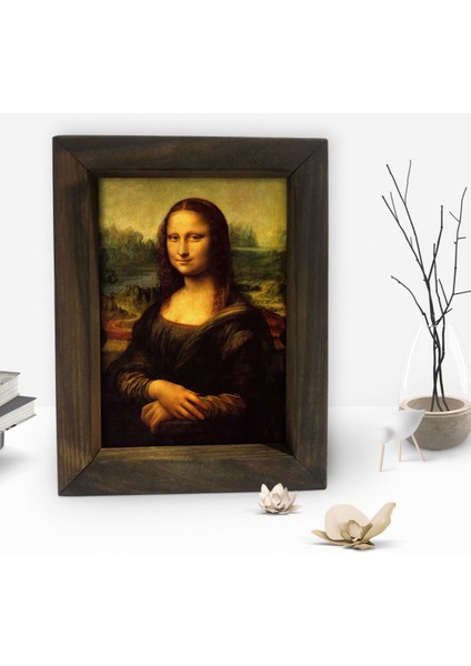 Gift Mona Lisa Tasarımlı Dekoratif Doğal Masif Ahşap Çerçeve 15X20CM-1 fiyatları