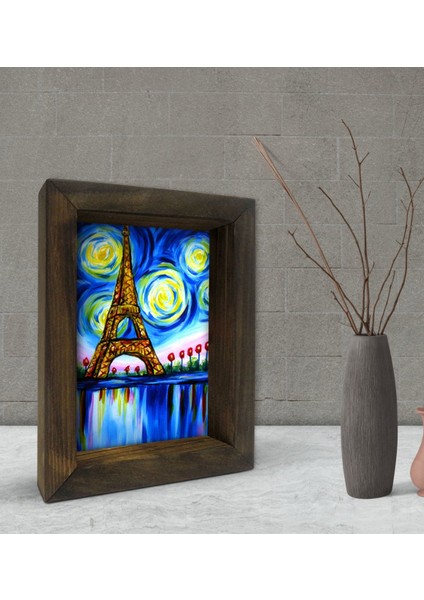 Gift Paris Tasarımlı Dekoratif Doğal Masif Ahşap Çerçeve 15X20CM-2