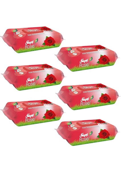Gül Kokulu Islak Havlu 90 Yaprak x 6 Adet