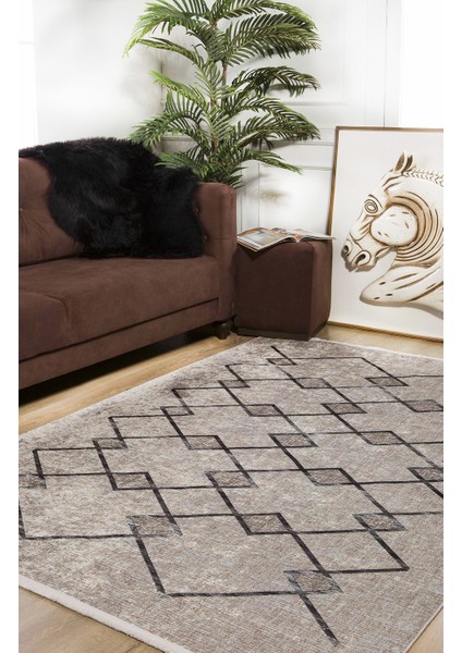 Bohem Bej Yıkanabilir Halı HLN1261