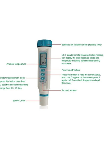 Az 8361 Tds / Sıcaklık / Iletkenlik Ec Ölçüm Cihazı