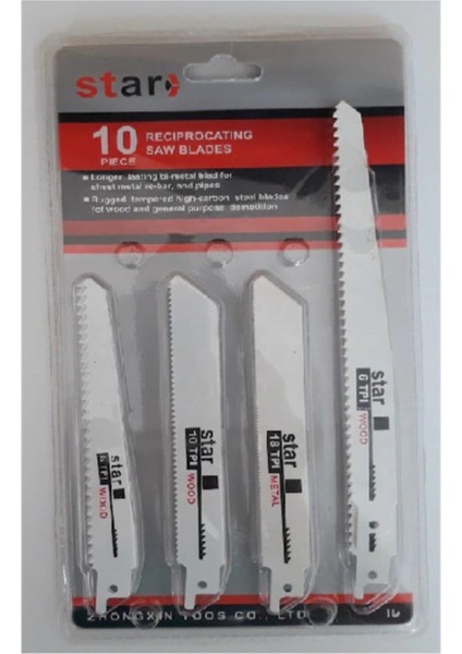 Tilki Kuyruğu Testere Bıçakları 10 Parça Ağaç Metal Testere Bıçak CMB133