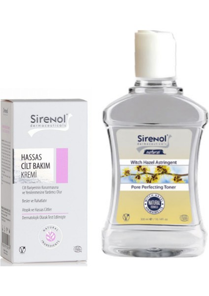 Natural Hassas Cilt Bakım Kremi 60MLCadı Fındığı Cilt Temizleyici Tonik 300ML