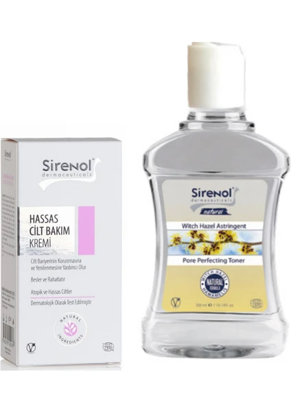 Natural Hassas Cilt Bakım Kremi 60MLCadı Fındığı Cilt Temizleyici Tonik 300ML