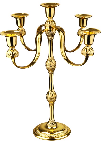 Lüx Dekoratif 5'li Şamdan Mumluk Gold fiyatları