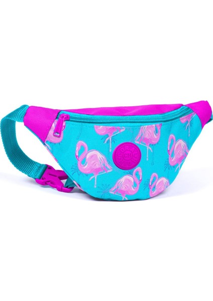 Coral High Kids Bel Çantası Flamingo Desenli Pembe Mavi Kız Çocuk 22628