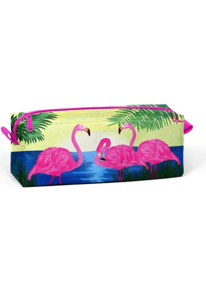 Coral High Tek Gözlü Flamingo Desenli Kalem Çantası Kız