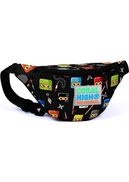 Coral High Kids Bel Çantası Ninja Desenli Siyah Erkek Çocuk 22581