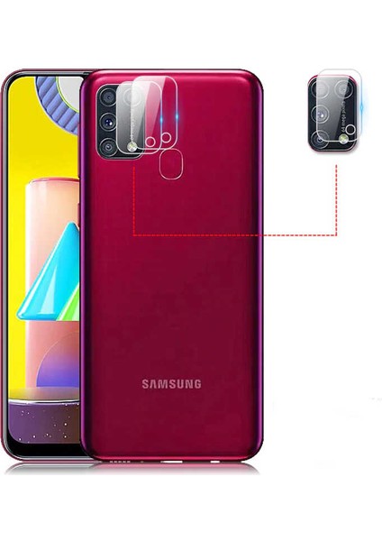 Samsung Galaxy M31 Kamera Lens Koruyucu 0.2mm Ince Yüksek Kalite Nano Cam