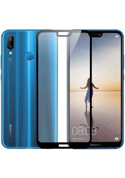 Huawei P20 Lite Ekran Koruyucu Tam Kaplayan 5d *hd Yüksek Kalite Cam