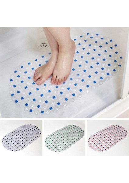 Pvc Banyo Paspası Duş, Küvet, Duşakabin Önü Kabarcıklı Şeffaf Kaymaz Vakumlu Paspas 65X35CM