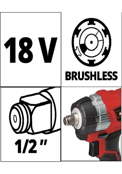 Te-Cw 18 Li Bl Akülü Şarjlı Somun Sıkma Kömürsüz + 5.2 Ah Plus Starter Kit + Çanta