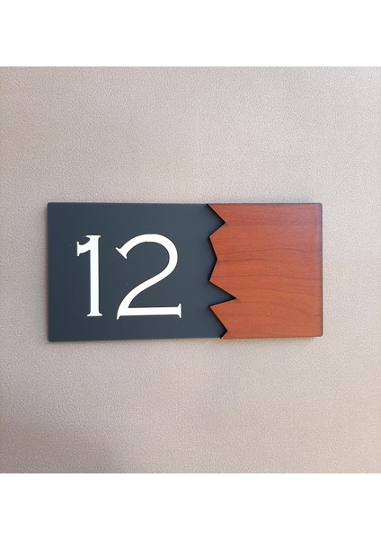 Wooden Serisi Pleksi Kapı Numarası