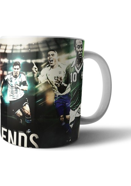 Futbolun Efsaneleri Ronaldo Messi Pele Maradona Zidane Kupa Bardak Model 1