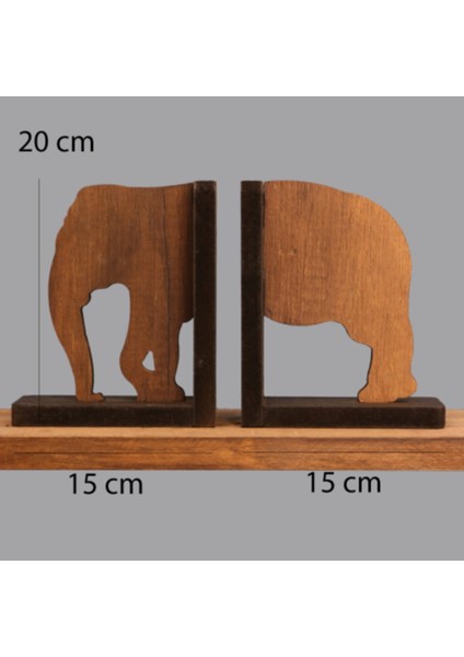 Dekoratif Ahşap Kitap Tutucu Fil Figürlü