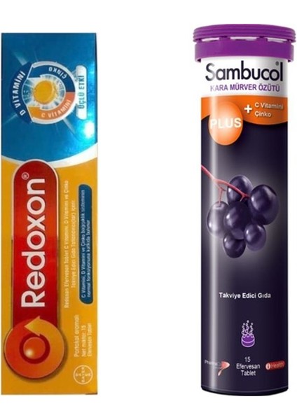 Redox_on Üçlü Etki 15 Efervesan Tablet+Sambucol Plus Efervesan Tablet