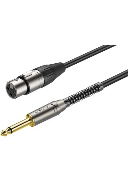 RX-K12203 3 Metre 6.3 mm Mono Gitar -Xlr Dişi Mikrofon Kablosu