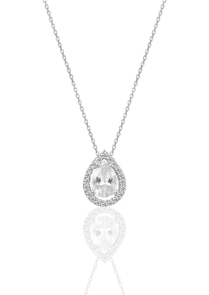 Gümüş Rodyumlu Zirkon Taşlı Damla Modeli Üçlü Set fiyatları