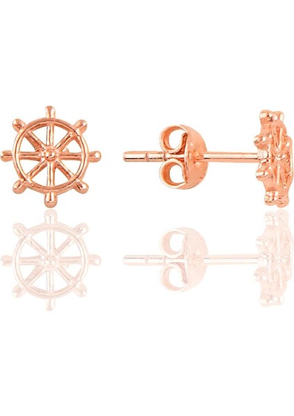 Gümüş Rose Gemi Dümeni Küpe