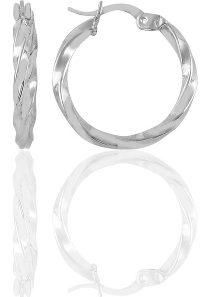 Gümüş Şarnel Burgu Küpe