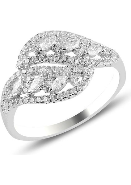 Gümüş Rodyumlu Pırlanta Modeli Beyaz Altın Görünümlü Kolye Küpe ve Yüzük Seti fırsatları