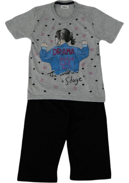 Kız Garson Boy Kısa Kol Kapri Li Pijama Takım 12849 BGL-ST01181