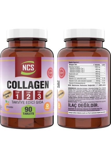Collagen 1000 Mg Tip 1 - 2 - 3 Glutatyon Vitamin C – E –d 90 & Vitamin D3 + K2 Damla 20 ml