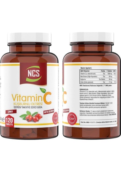 Vitamin C Kuşburnu Ekstresi Beta Glukan Içeren Takviye Edici Gıda 120 Tablet & Vitamin D3 + K2 Damla 20 ml fiyatları