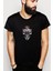 Iran Maiden Skull Baskılı Siyah Erkek Örme Tshirt 1