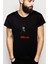 Predator Fear Is Reborn Baskılı Siyah Erkek Örme Tshirt 1