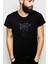 Space Unicorn 2 Baskılı Siyah Erkek Örme Tshirt 1
