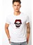 Metallica Kurukafa Baskılı Beyaz Erkek Örme Tshirt 1