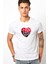 True Love Baskılı Beyaz Erkek Örme Tshirt 1