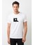 Mr Robot Baskılı Beyaz Erkek Örme Tshirt 1