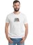 Mandala Çizim Asya Fili Boyama Baskılı Beyaz Erkek Örme Tshirt 1