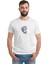 Ra'nın Gözü Eye Baskılı Beyaz Erkek Örme Tshirt 1