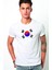Güney Kore South Korea Baskılı Beyaz Erkek Örme Tshirt 1